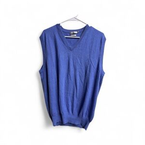 Peter Millar Luxury Blend Cotton Cashmere Sweater Vest Blue Men’s Large